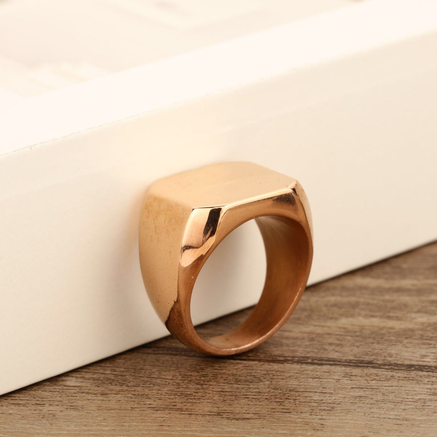 A stylish Simple Square Ring made of durable alloy, showcasing a modern geometric design.