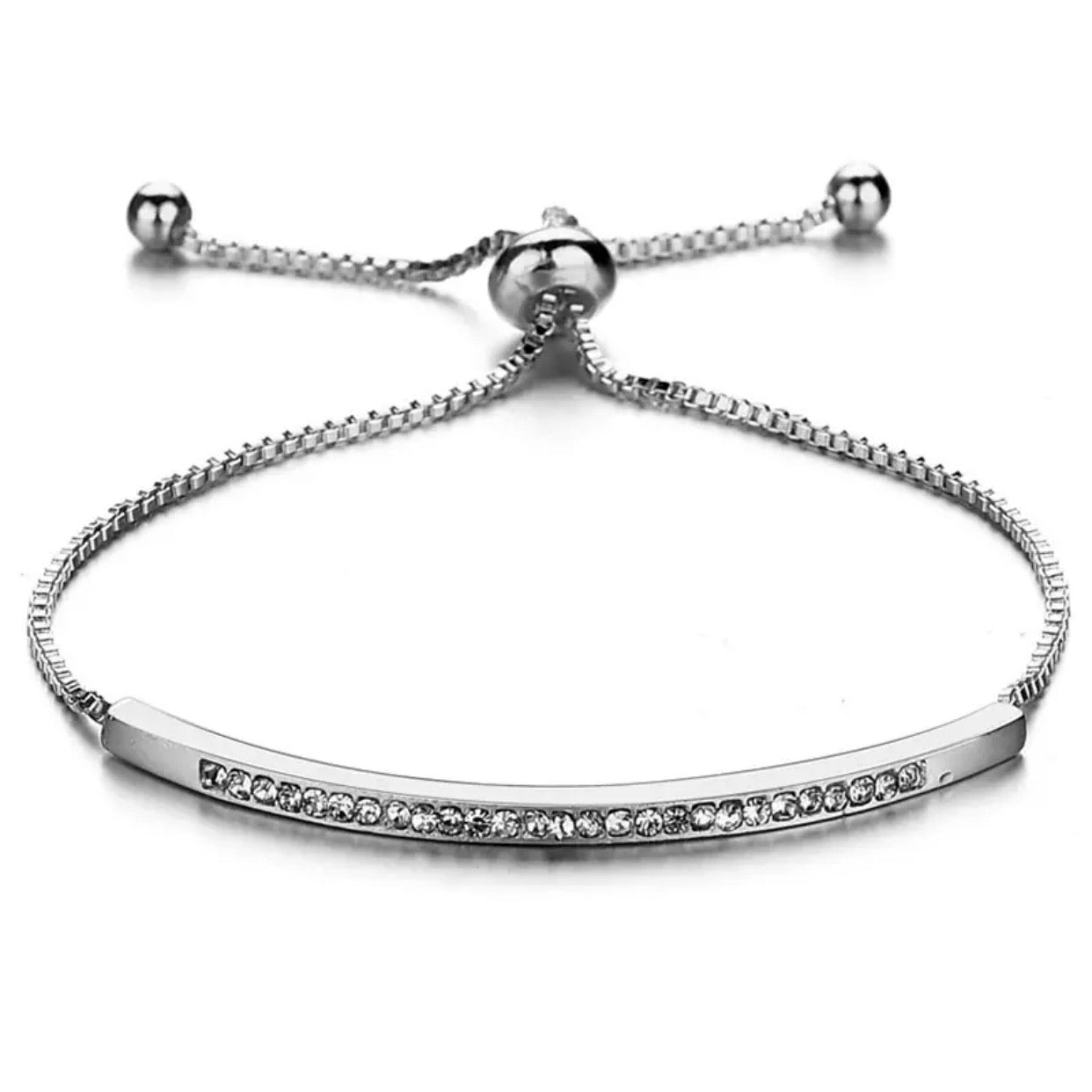 Simply Sparkling Pave Bracelet featuring a simplistic design with sparkling stones, adjustable for a perfect fit.