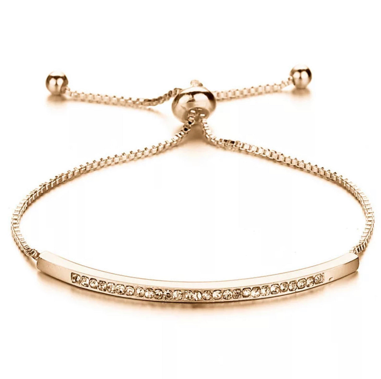 Simply Sparkling Pave Bracelet featuring a simplistic design with sparkling stones, adjustable for a perfect fit.