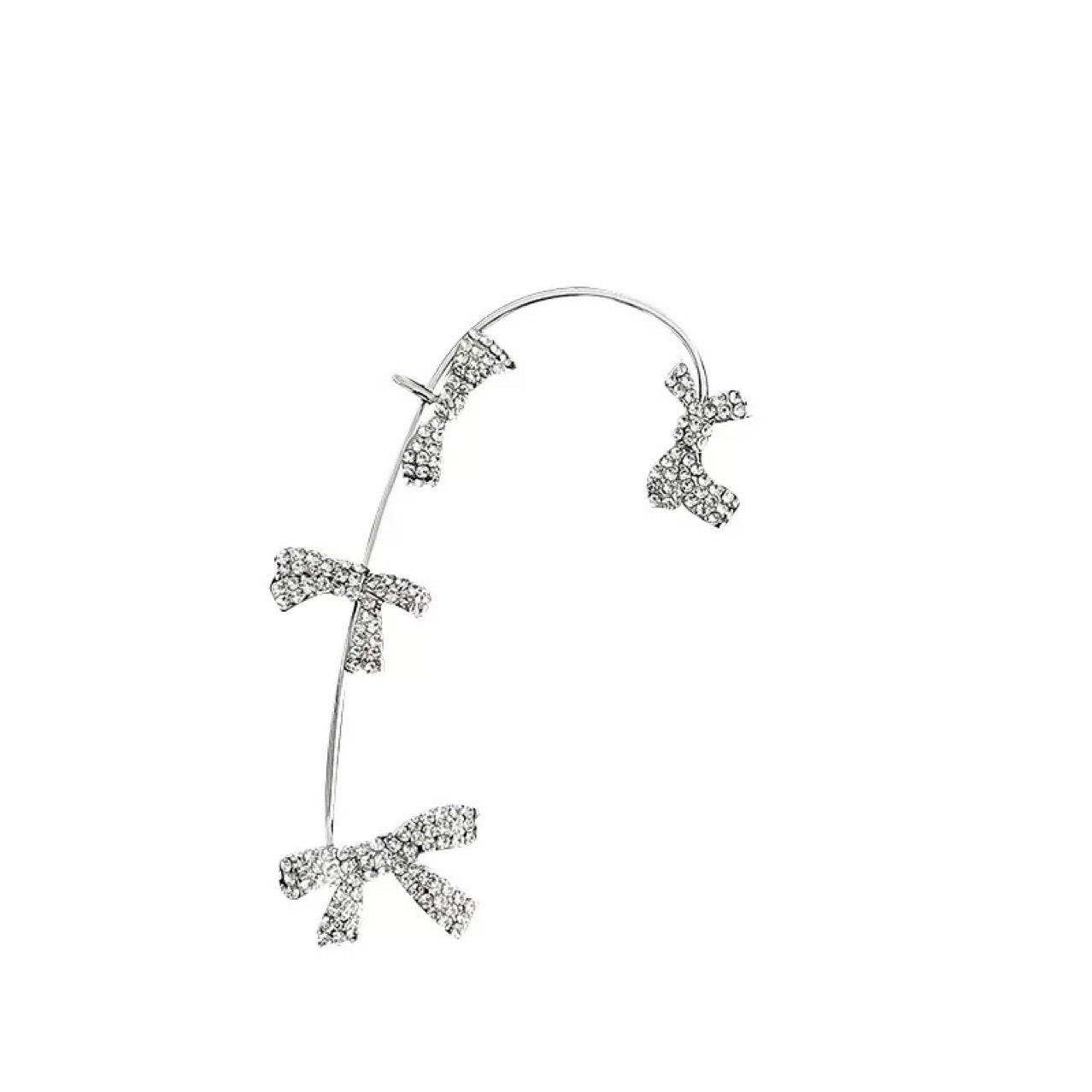 Single Various Bowknot Ear-Hook made of alloy and rhinestones, showcasing an elegant bowknot design.