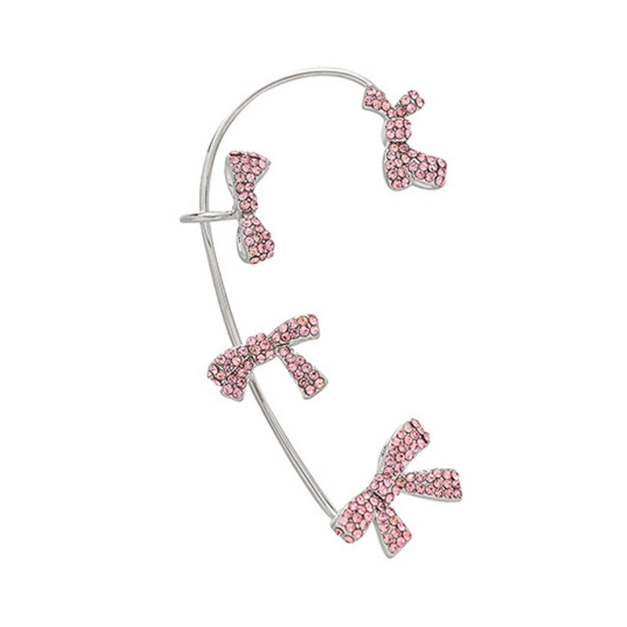 Single Various Bowknot Ear-Hook made of alloy and rhinestones, showcasing an elegant bowknot design.