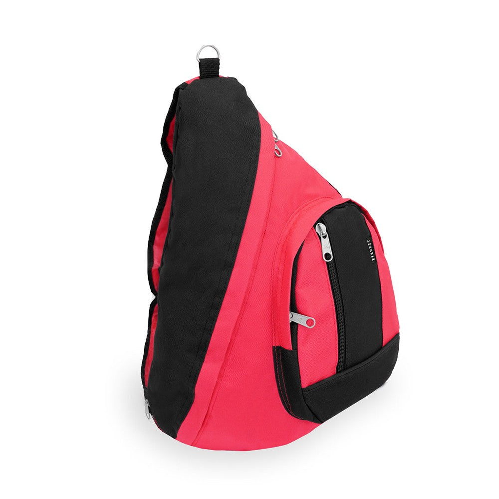 A large SLING BAG made of durable 600D polyester, featuring a spacious main compartment, multiple zippered pockets, and a comfortable padded strap.