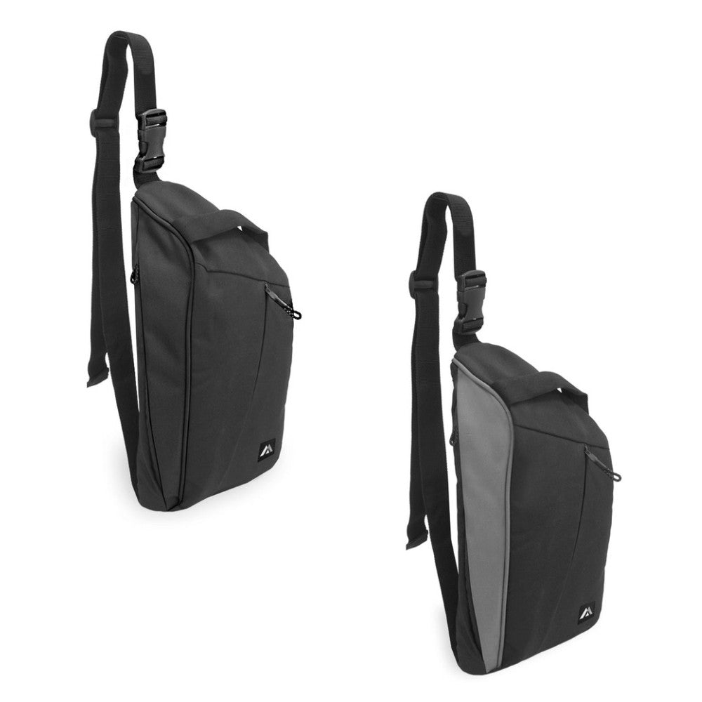 A large Sling Messenger Bag made of durable 600D polyester, featuring multiple compartments and a padded adjustable strap for comfort.