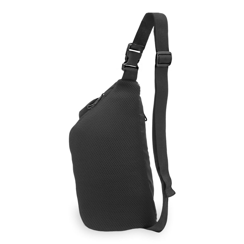 A large Sling Messenger Bag made of durable 600D polyester, featuring multiple compartments and a padded adjustable strap for comfort.