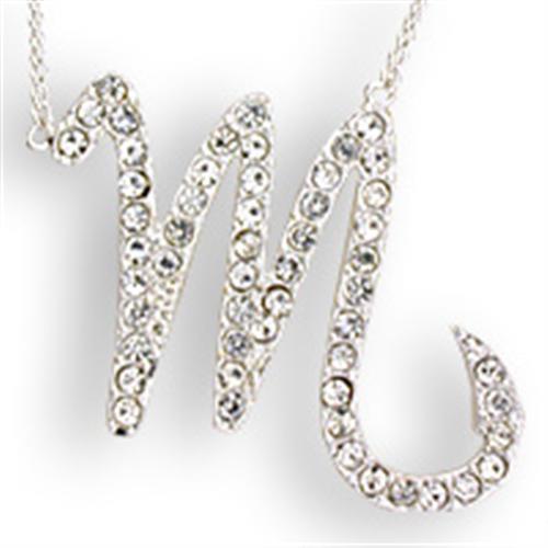 SNK07 Silver Brass Chain Pendant featuring a clear top-grade crystal, elegantly designed for versatile wear.