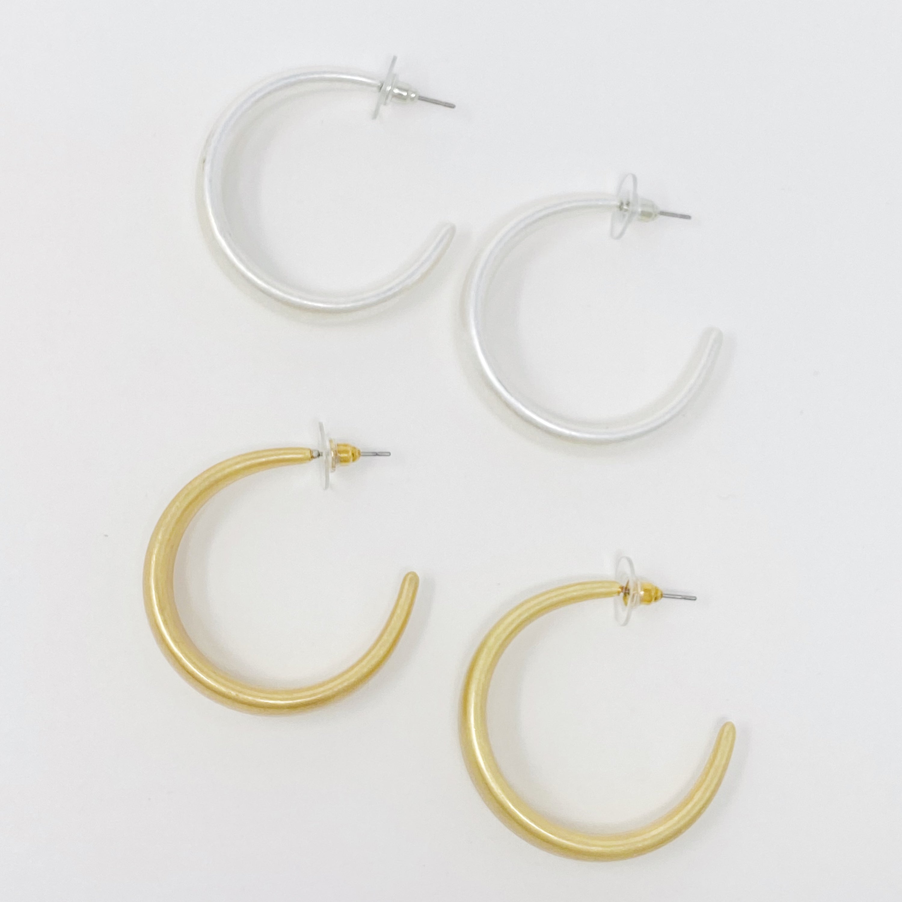 So Perfect Daily Hoop Earrings in gold and silver finish, lightweight and stylish, perfect for everyday wear.