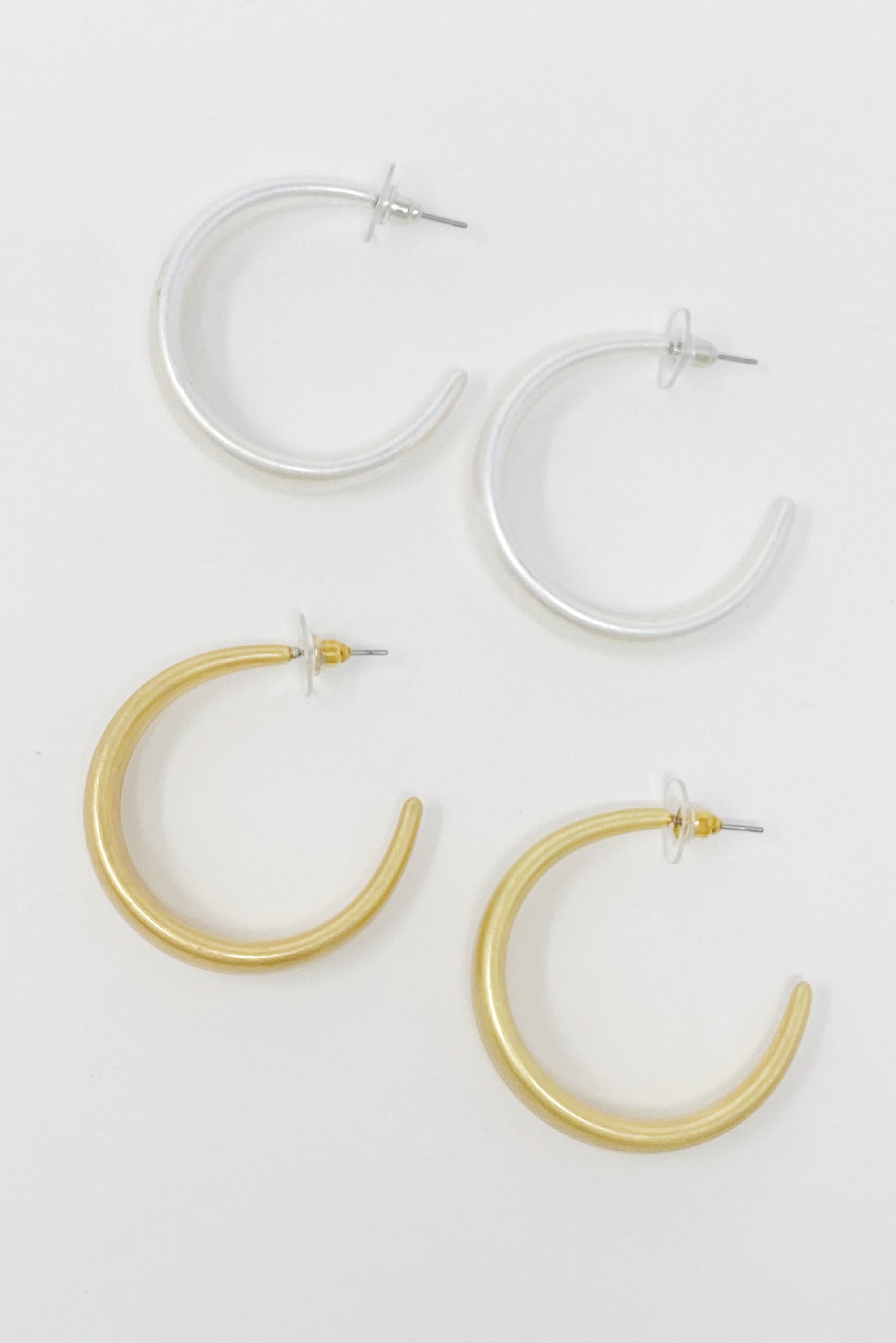 So Perfect Daily Hoop Earrings in gold and silver finish, lightweight and stylish, perfect for everyday wear.