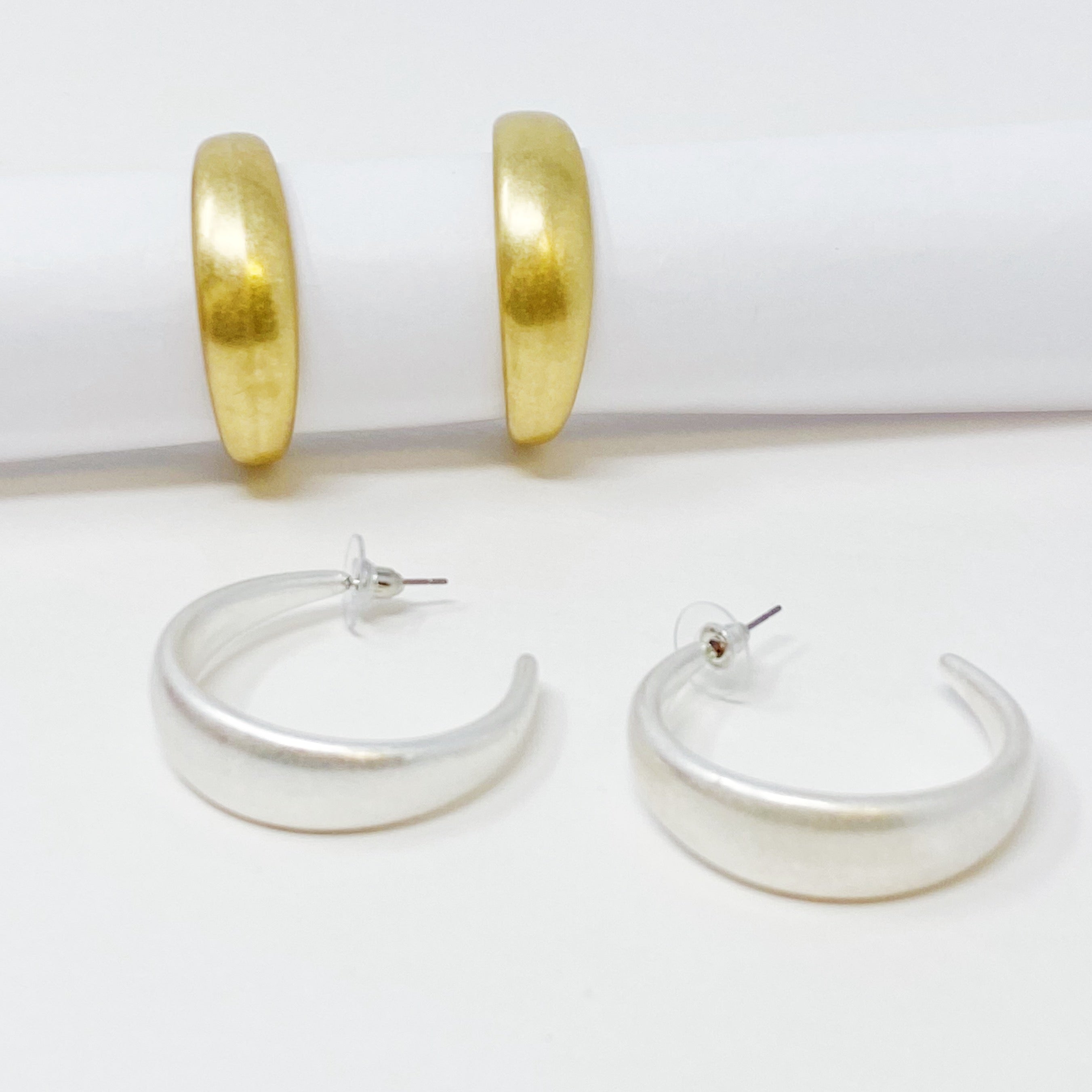 So Perfect Daily Hoop Earrings in gold and silver finish, lightweight and stylish, perfect for everyday wear.