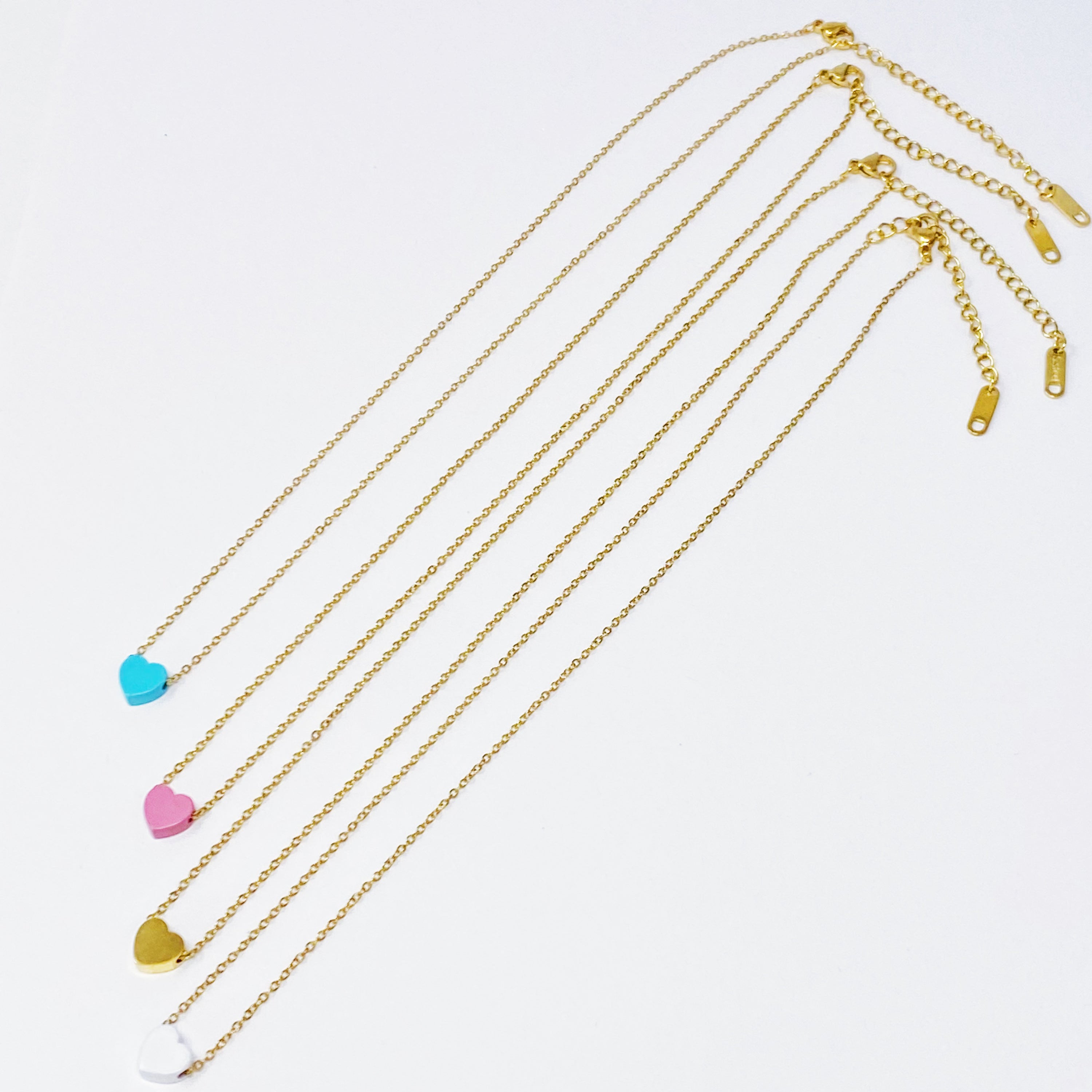 So Very Loved Heart Necklace featuring a colorful heart pendant on a gold plated chain, perfect for everyday wear.