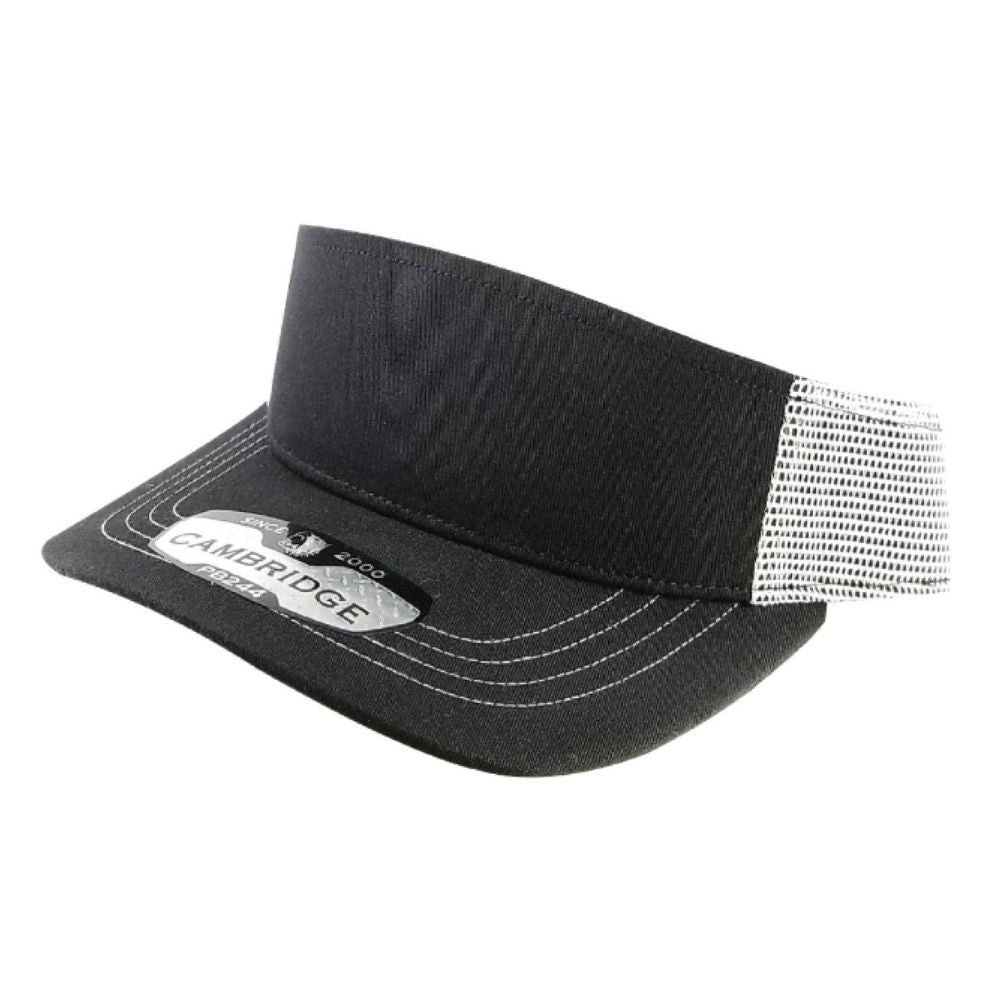 A pack of six solid sun visor hats in various colors, showcasing their curved visor and adjustable velcro closure.