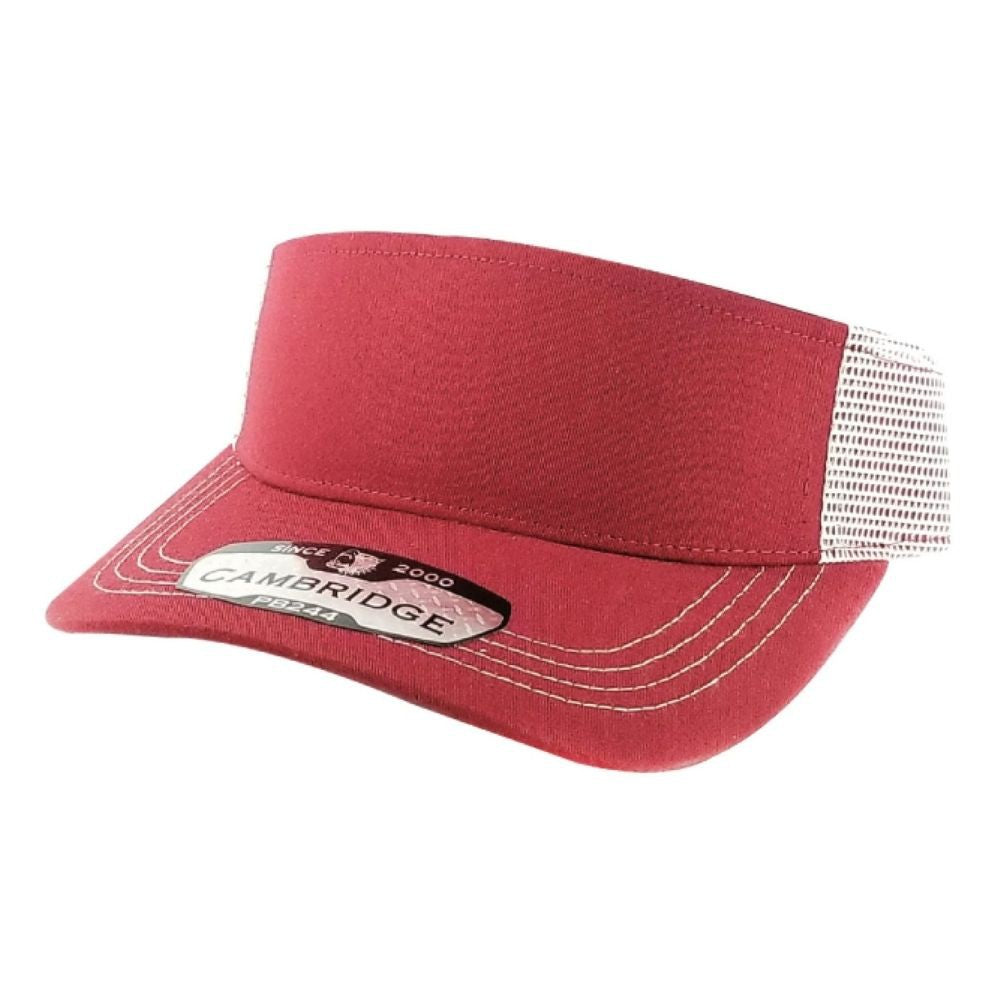 A pack of six solid sun visor hats in various colors, showcasing their curved visor and adjustable velcro closure.