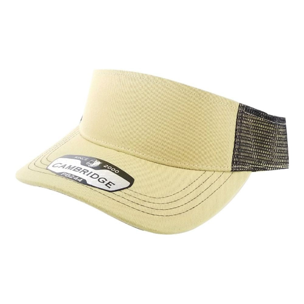 A pack of six solid sun visor hats in various colors, showcasing their curved visor and adjustable velcro closure.