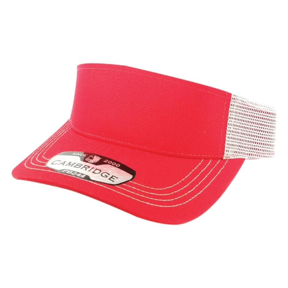 A pack of six solid sun visor hats in various colors, showcasing their curved visor and adjustable velcro closure.