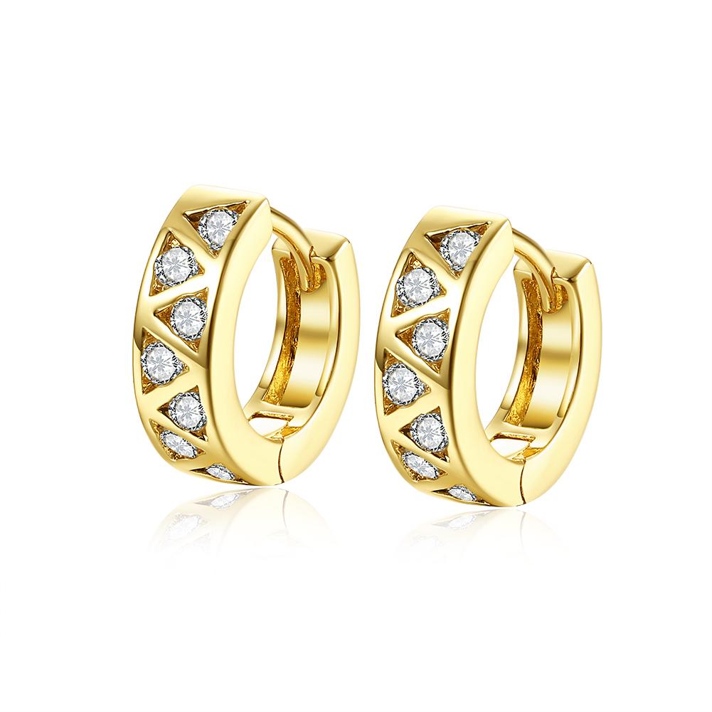 Elegant Solitaire Elements Mini Clip On Earrings featuring certified crystals and 18K gold plating, designed for comfort and style.