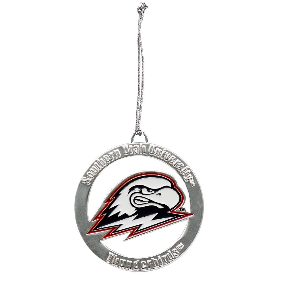 Southern Utah University SUU THUNDERBIRDS Ornament featuring the SUU logo, perfect for holiday displays.