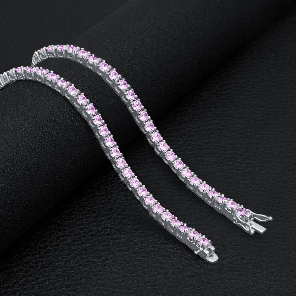 SPARKLE 3MM 925 Tennis Choker featuring cubic zirconia stones on a silver chain, showcasing elegance and glamour.