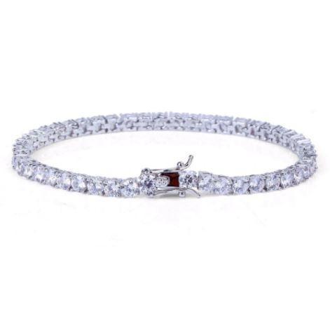 SPARKLE 4MM 925 Tennis Bracelet featuring cubic zirconia stones set in 925 silver, showcasing elegance and glamour.