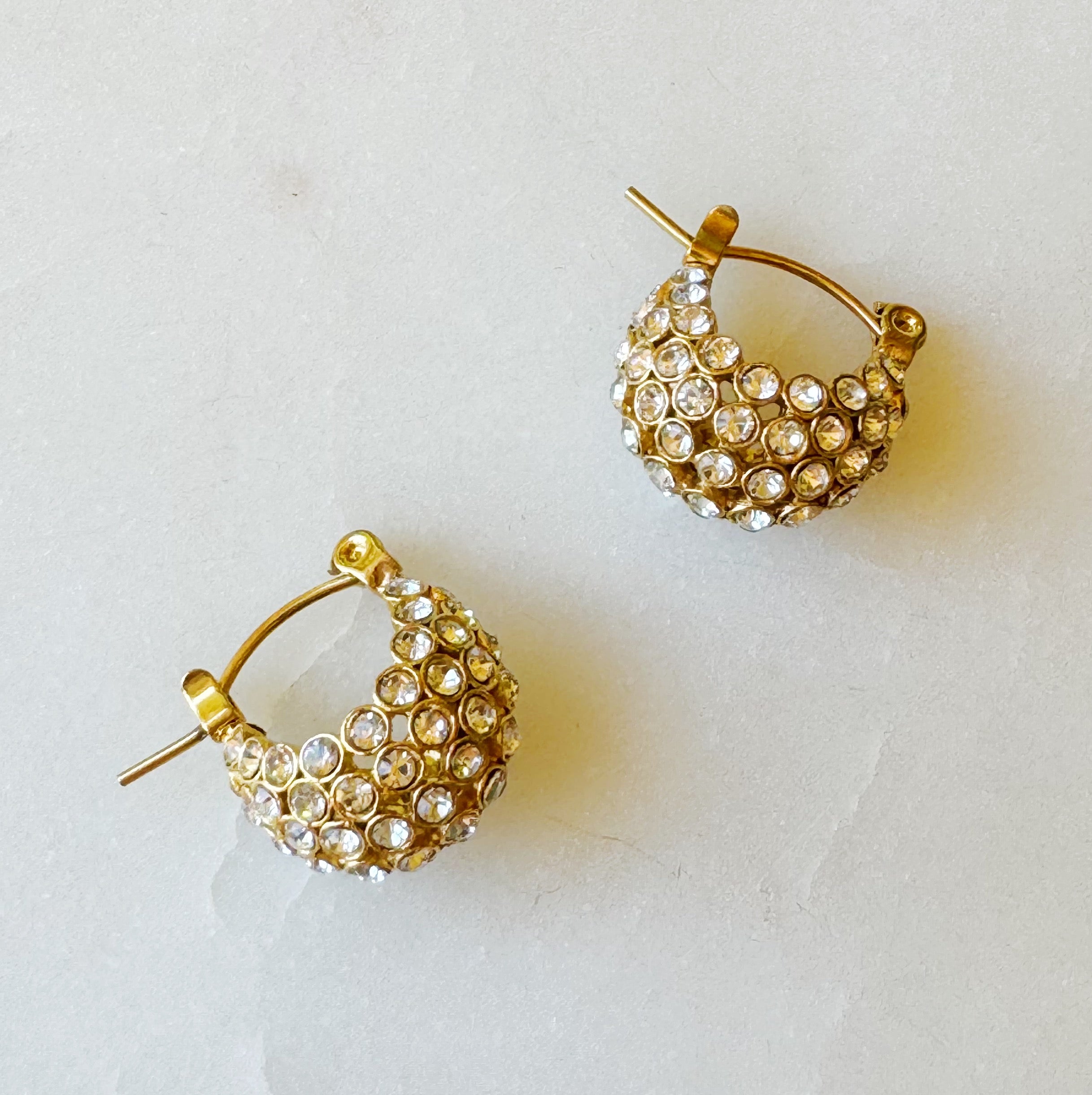 Elegant Sparkle Knit Classy Hoop Earrings featuring a chic knit pattern and subtle sparkle, crafted from 18k gold plated stainless steel.