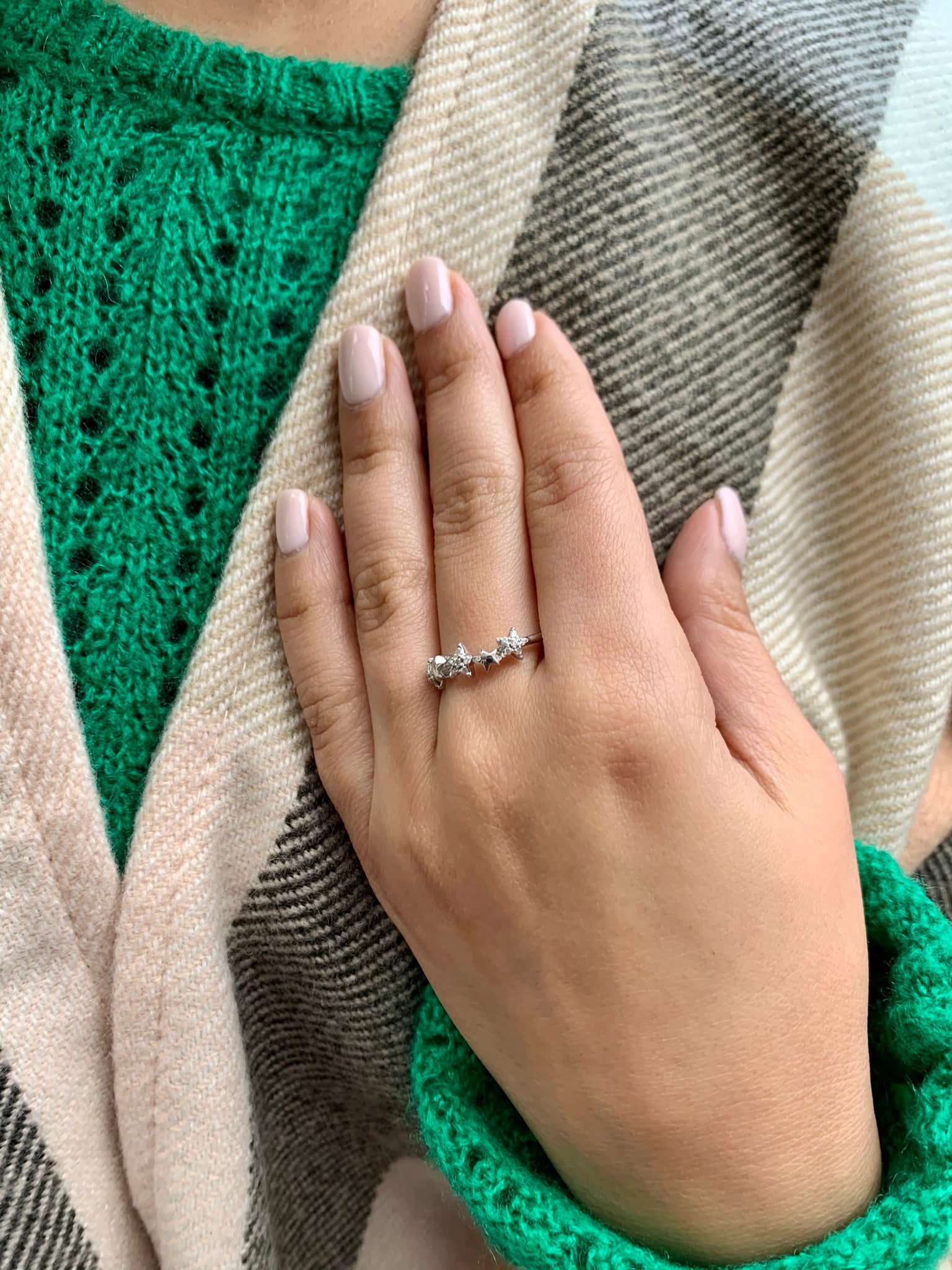 Sparkling Starry Lane Diamond Ring in Sterling Silver featuring micro pave set diamonds and a custom fit design.