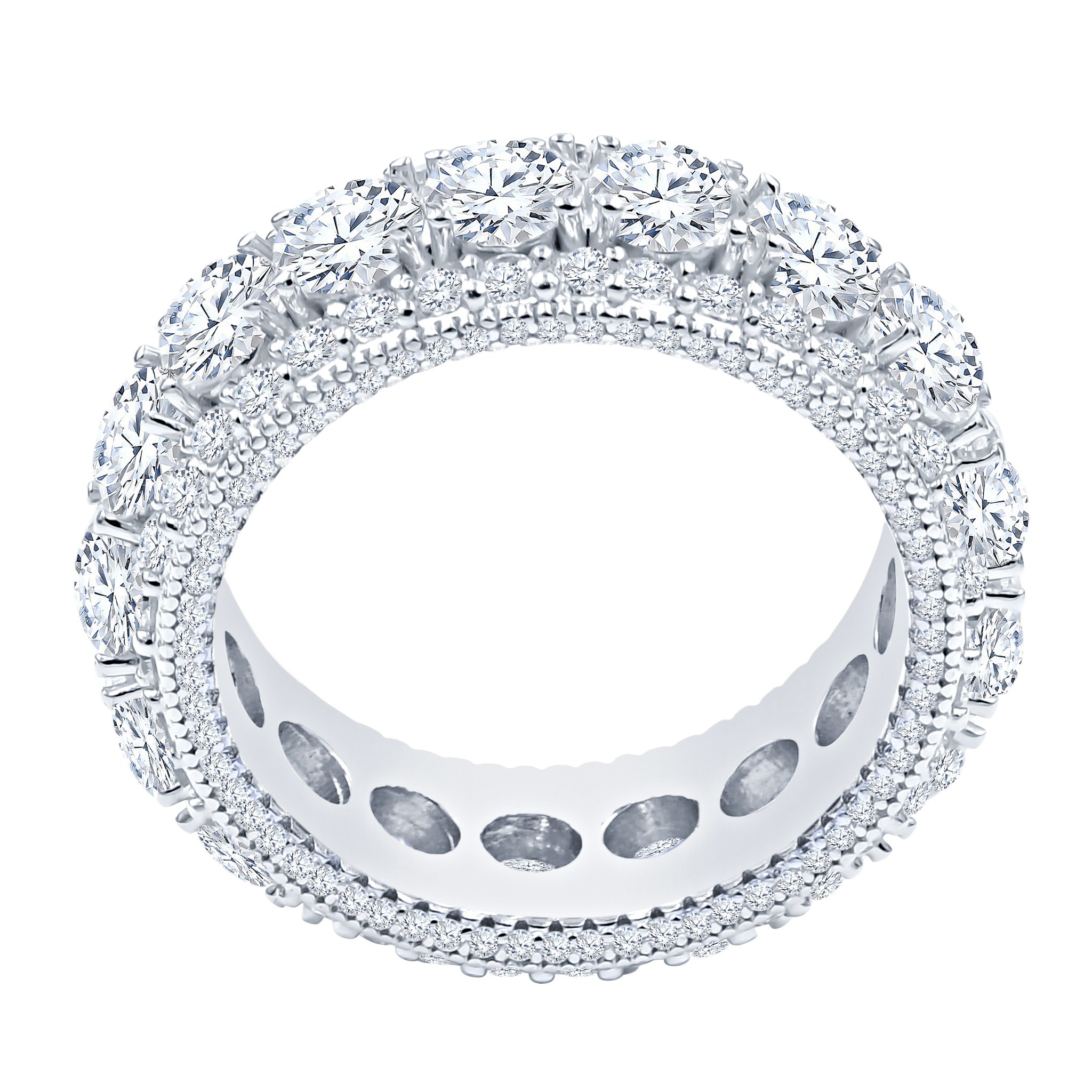 Diamond-encrusted eternity ring.