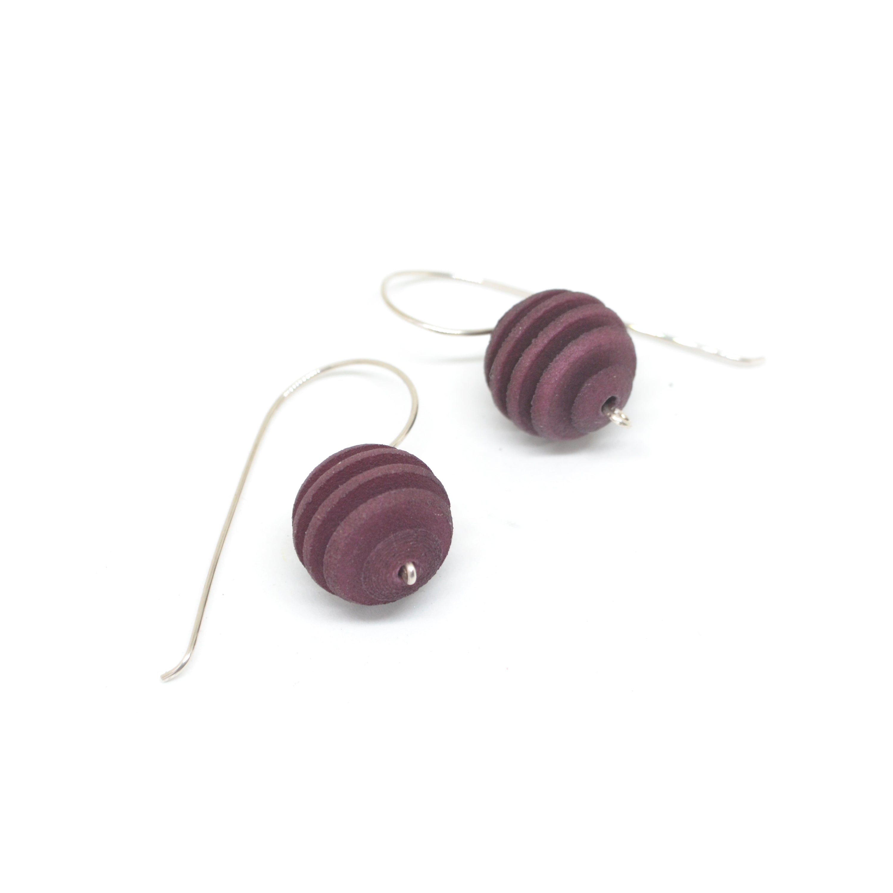 Sphere Earrings featuring an Optical design with Sterling Silver hooks, showcasing a modern twist on classic pearl earrings.