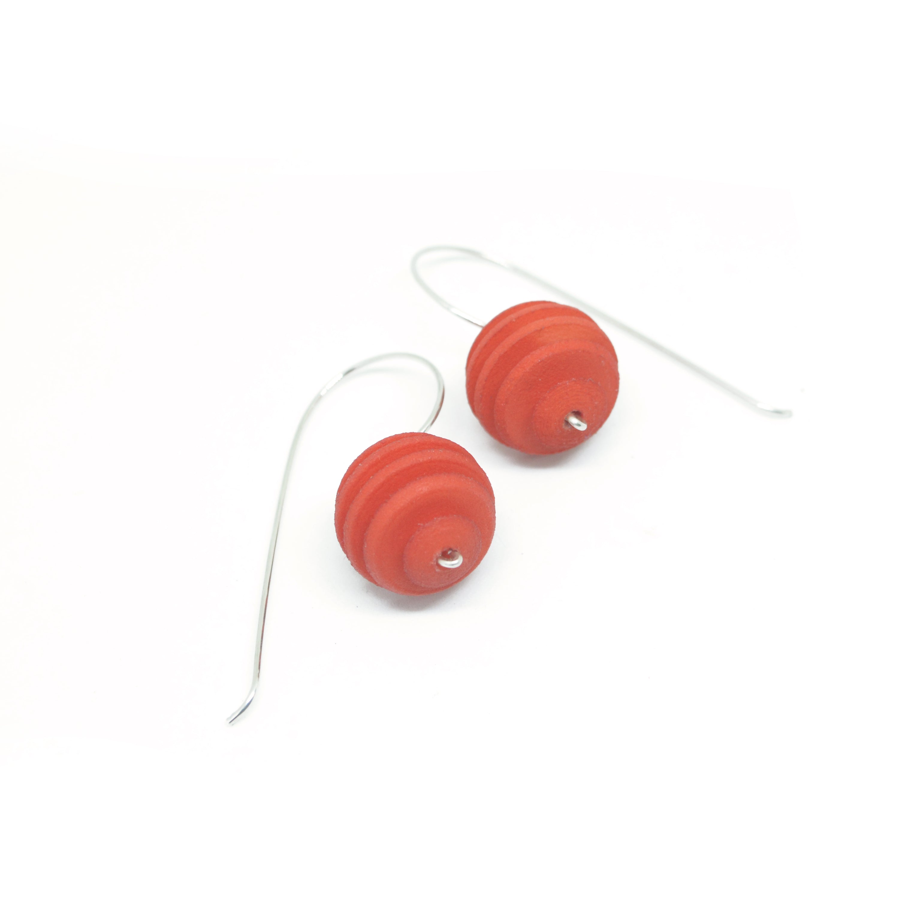 Sphere Earrings featuring an Optical design with Sterling Silver hooks, showcasing a modern twist on classic pearl earrings.