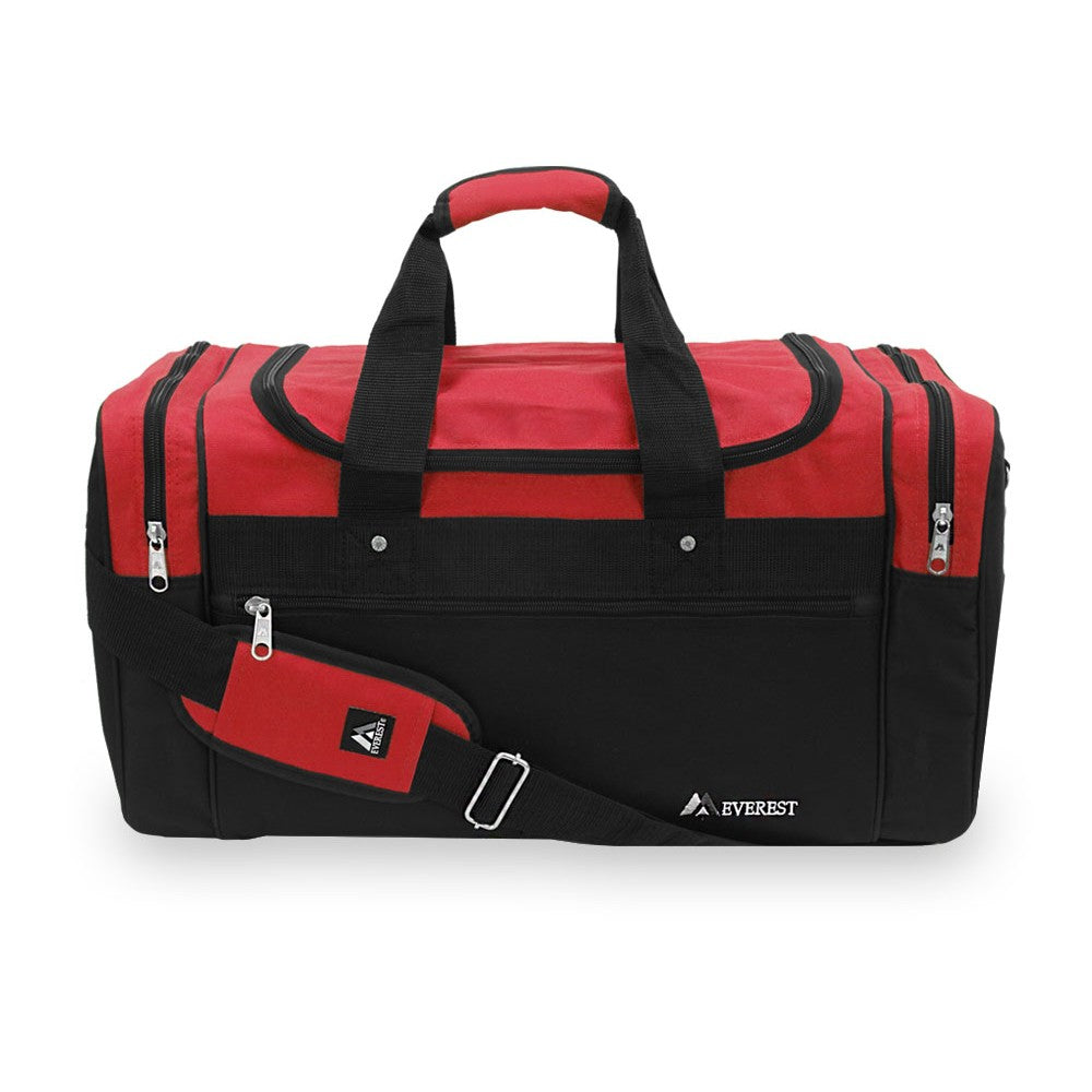 Large Sports Duffel bag in a sporty two-tone design with adjustable shoulder strap and multiple compartments.