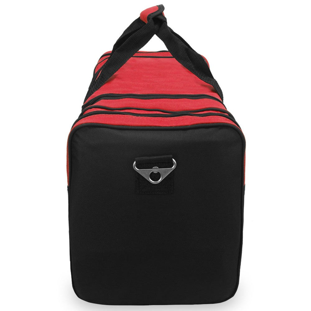 Large Sports Duffel bag in a sporty two-tone design with adjustable shoulder strap and multiple compartments.