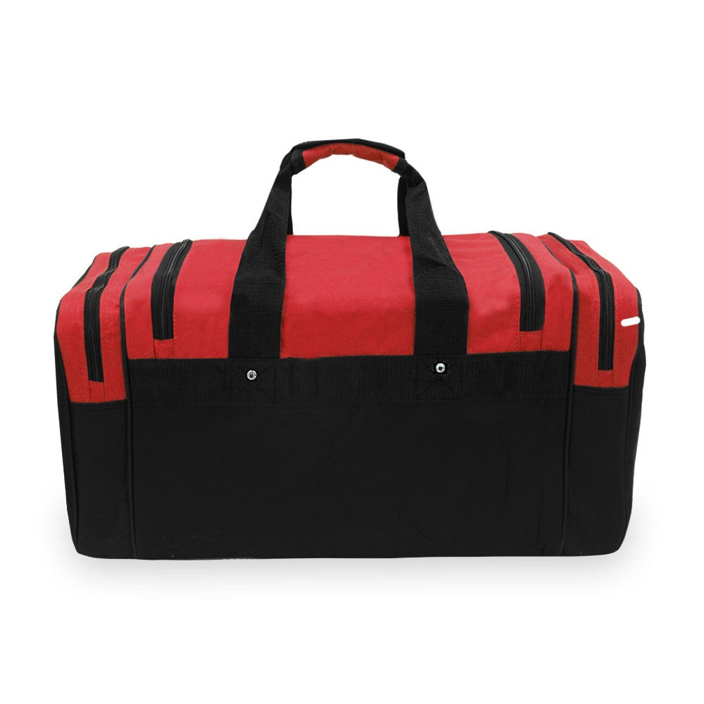 Large Sports Duffel bag in a sporty two-tone design with adjustable shoulder strap and multiple compartments.