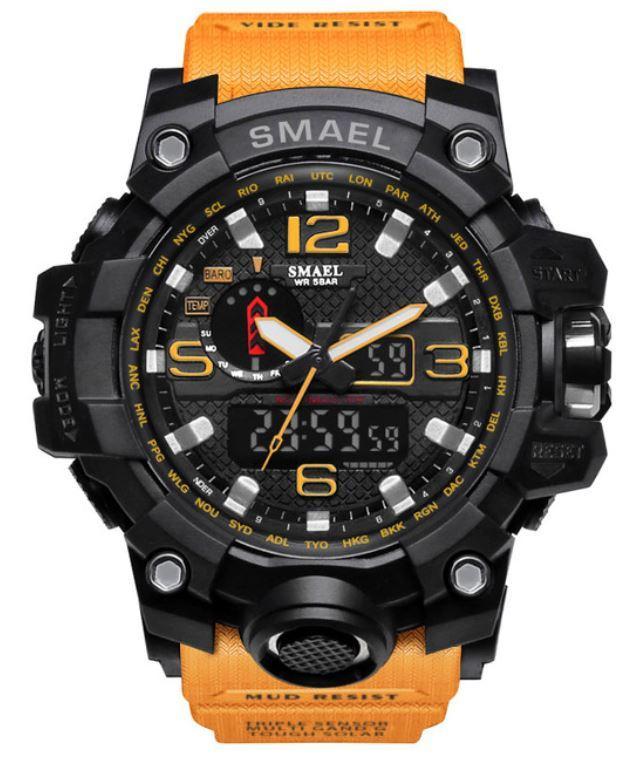 A vibrant yellow Sports-3ATM-5100130 watch designed for active lifestyles, showcasing its sporty design and durable strap.