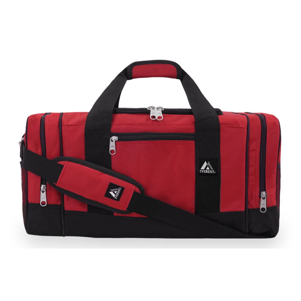 Sporty Gear Duffel Bag featuring spacious compartments and padded shoulder straps, made from durable 600D polyester.