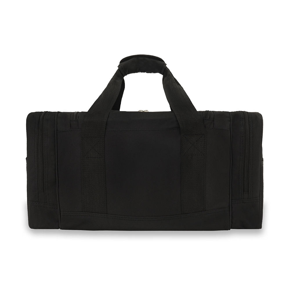 Sporty Gear Duffel Bag featuring spacious compartments and padded shoulder straps, made from durable 600D polyester.