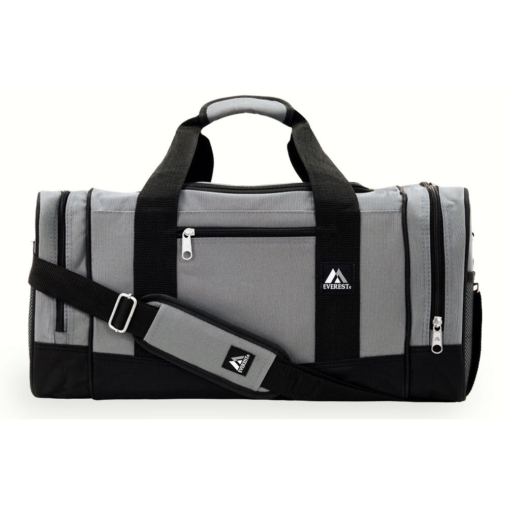 Sporty Gear Duffel Bag featuring spacious compartments and padded shoulder straps, made from durable 600D polyester.