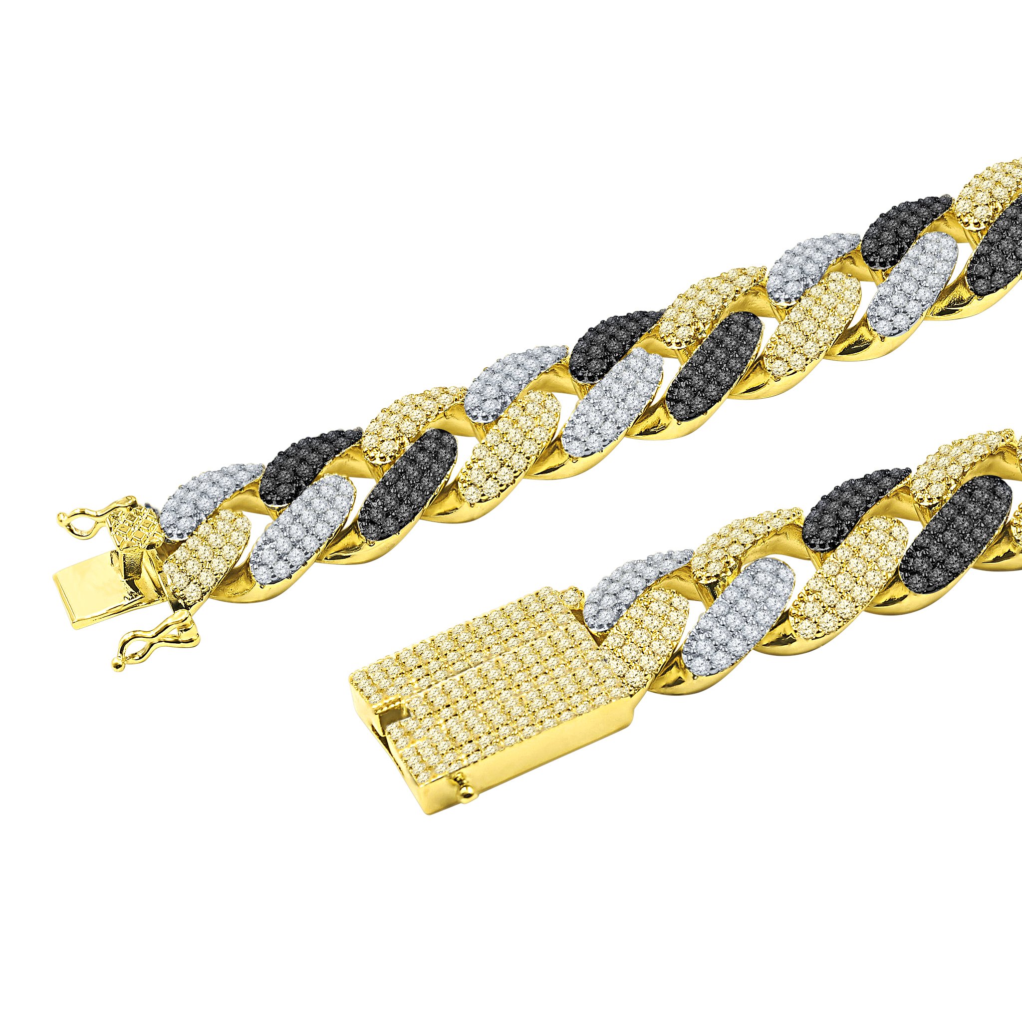 STALLION 18 MM Miami Cuban chain with cubic zirconia, showcasing its luxurious design and craftsmanship.