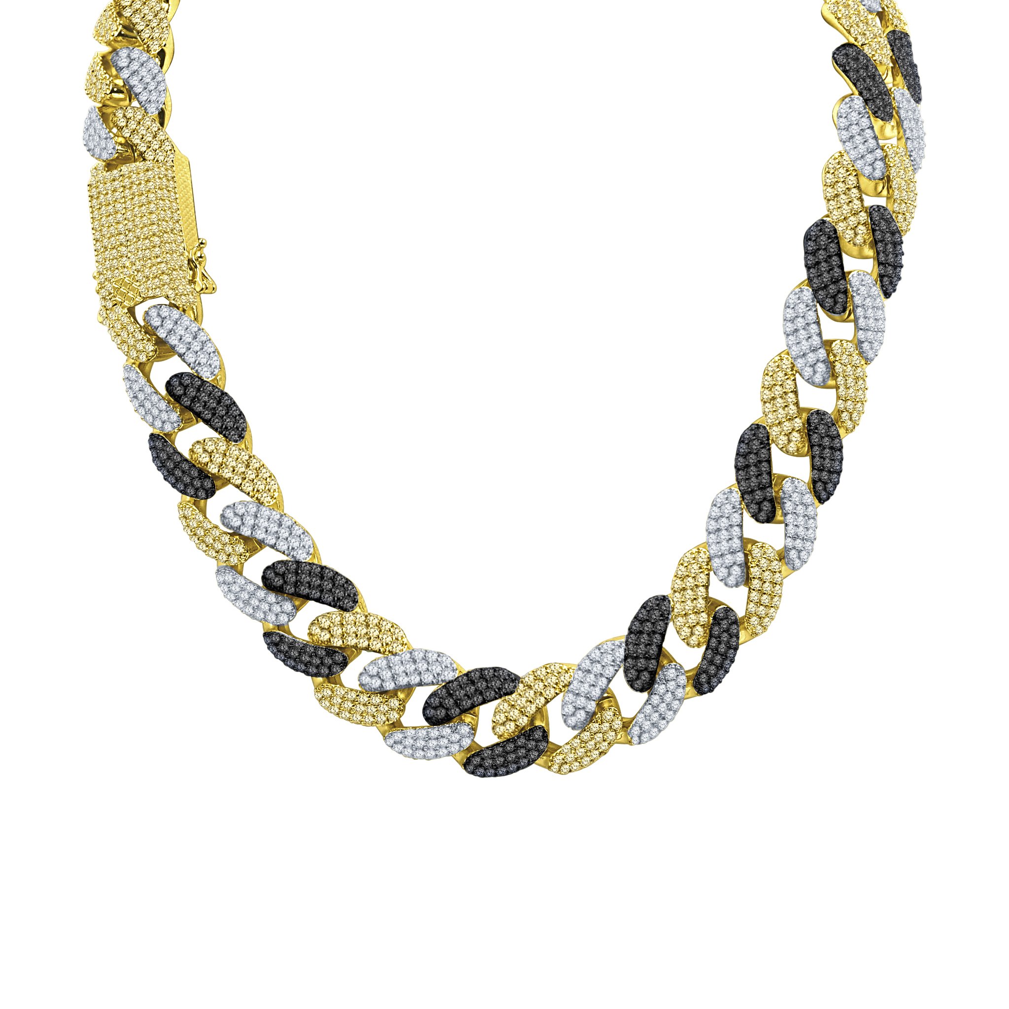 STALLION 18 MM Miami Cuban chain with cubic zirconia, showcasing its luxurious design and craftsmanship.