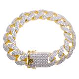 STALLION Cuban Bracelet featuring solid brass and sparkling cubic zirconia in a Cuban link design.