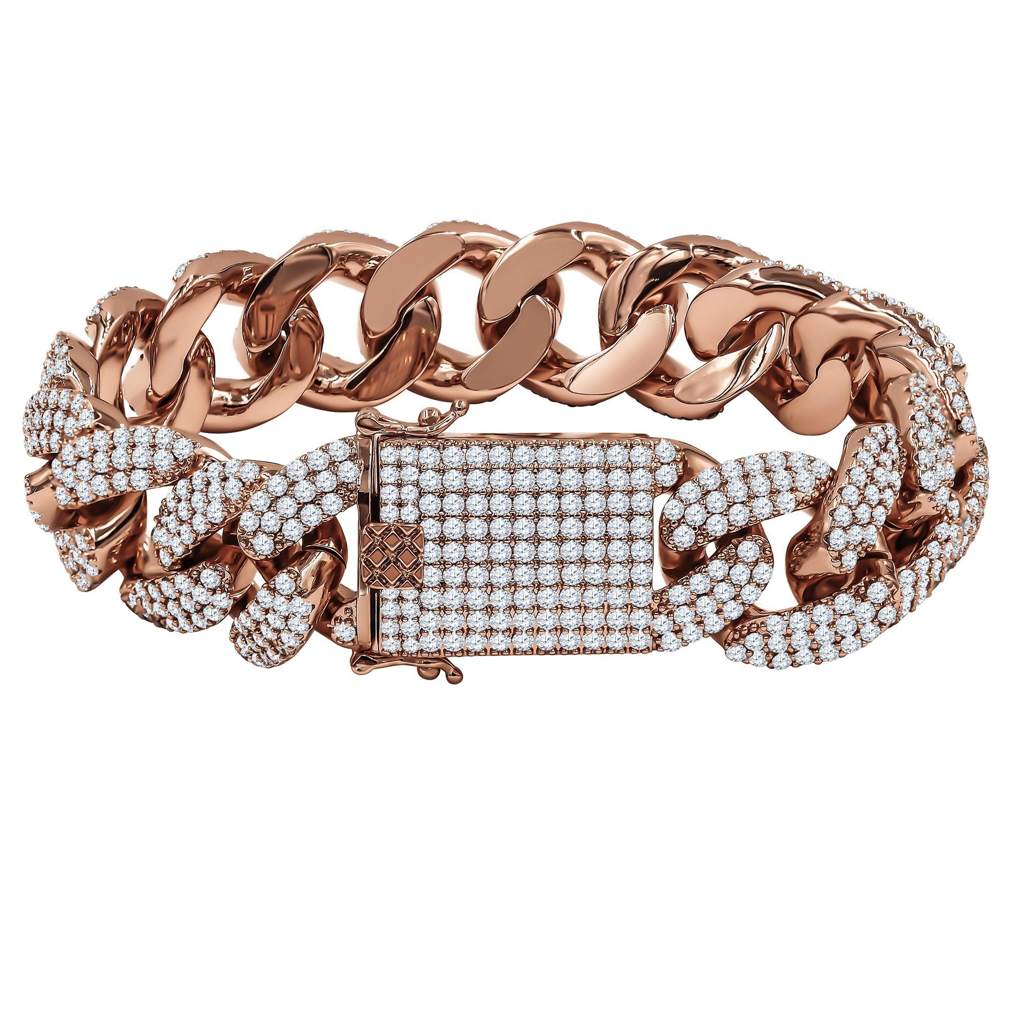 STALLION Cuban Bracelet featuring solid brass and sparkling cubic zirconia in a Cuban link design.