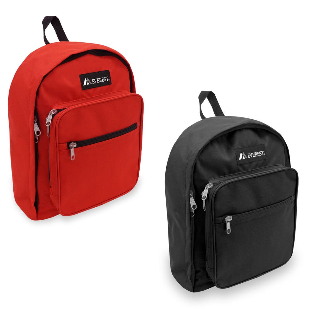 A classic two-tone STANDARD BACKPACK featuring a front organizer and spacious main compartment, made from durable 600D polyester.