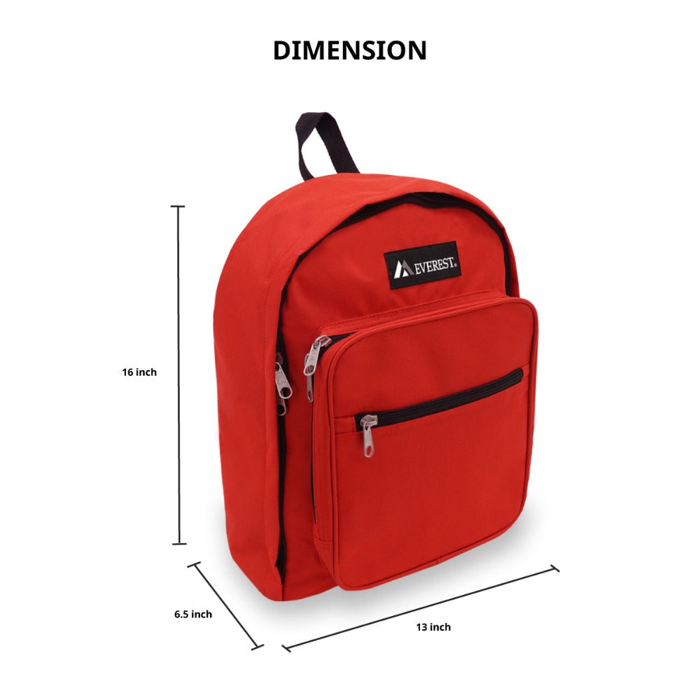 A classic two-tone STANDARD BACKPACK featuring a front organizer and spacious main compartment, made from durable 600D polyester.