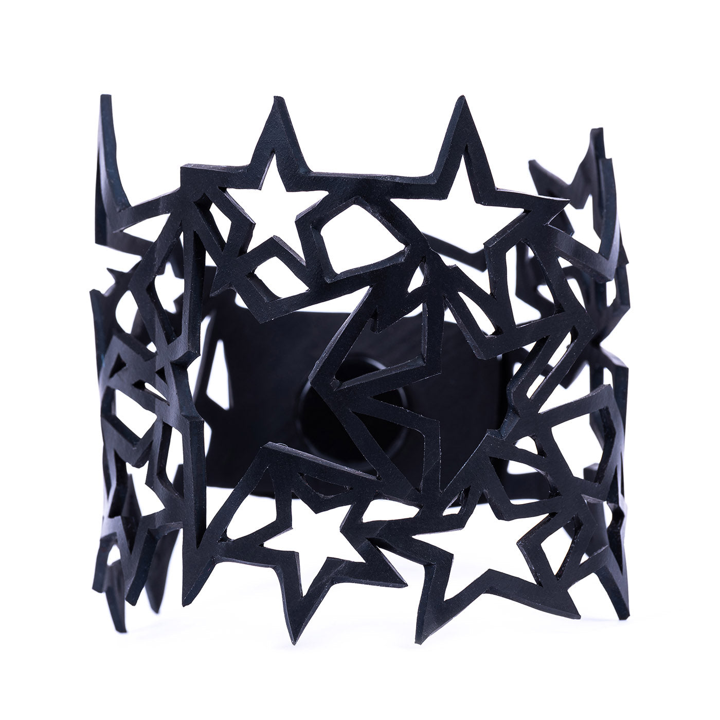 Star Inner Tube Recycled Bracelet made from reclaimed rubber with a unique star design, showcasing its eco-friendly and handcrafted nature.