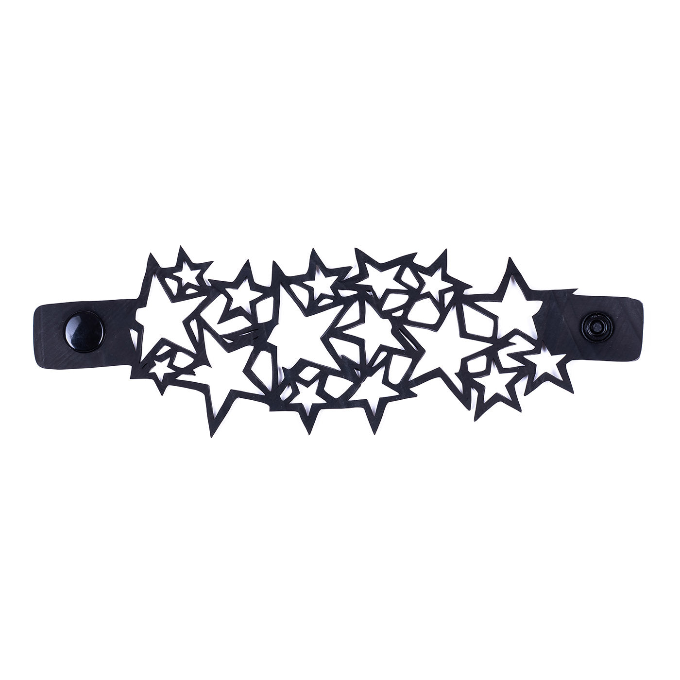 Star Inner Tube Recycled Bracelet made from reclaimed rubber with a unique star design, showcasing its eco-friendly and handcrafted nature.