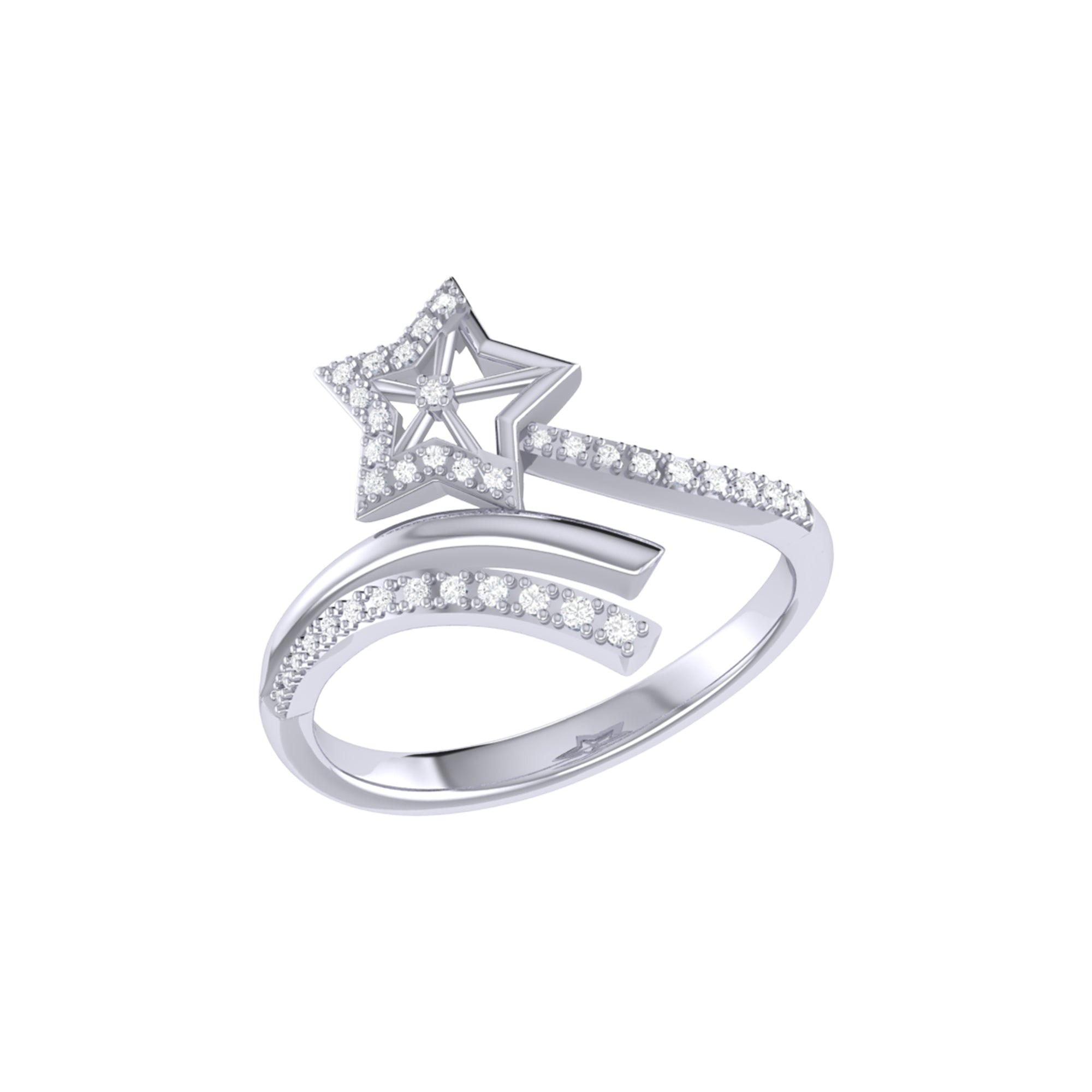 Star Spangled Night Diamond Ring in Sterling Silver featuring natural diamonds in a prong setting, showcasing patriotic elegance.