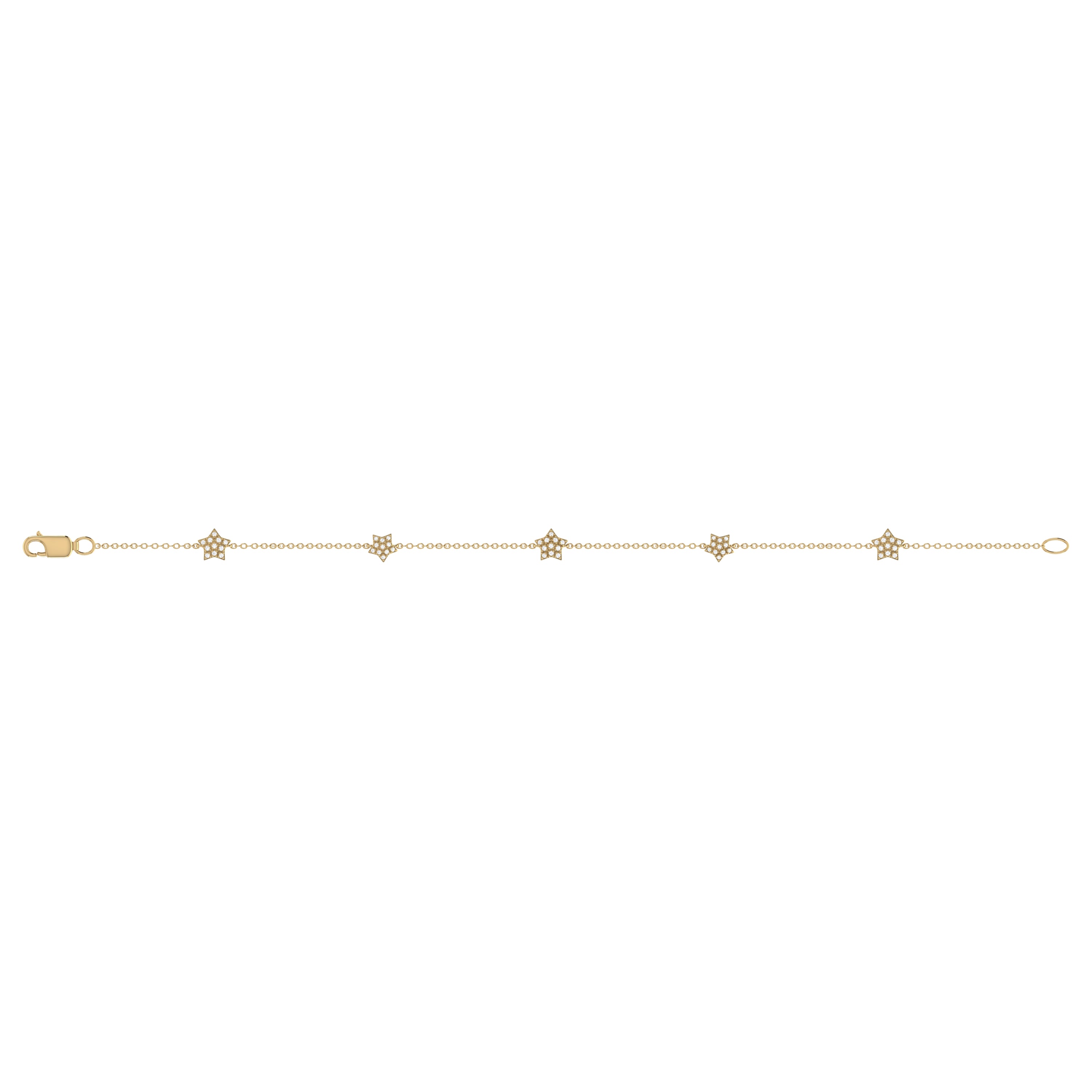 Starkissed Diamond Bracelet featuring genuine diamonds set in 14K Yellow Gold Vermeil on Sterling Silver, showcasing a dainty design with star collets.