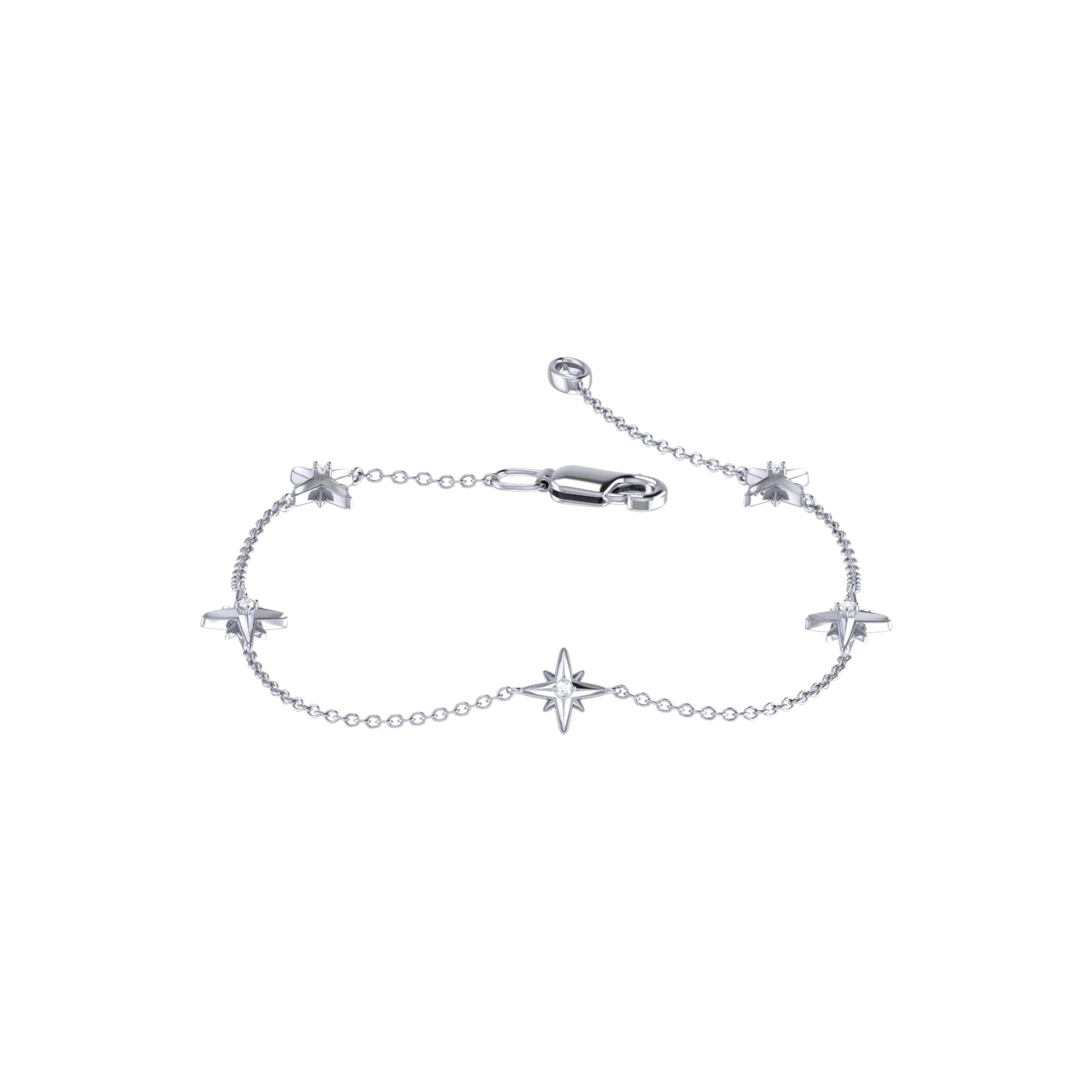 Starry Lane Diamond Bracelet in Sterling Silver featuring natural diamonds and a handwritten poem, elegantly designed for cosmic inspiration.