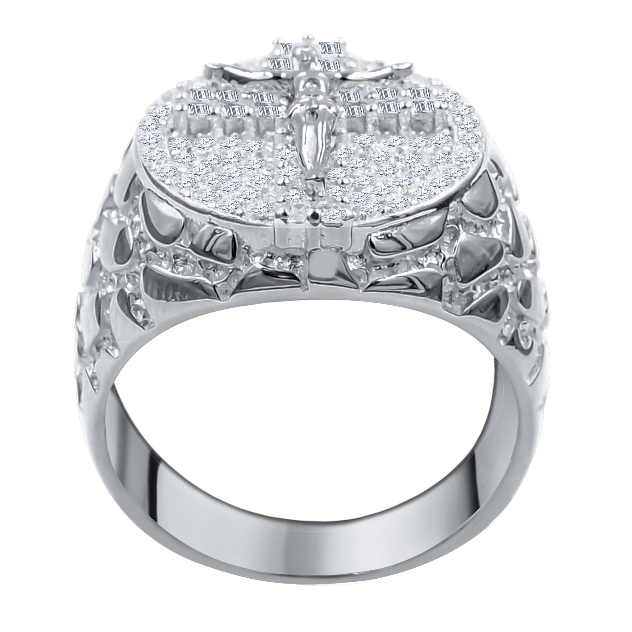 STAUNCH Silver Ring featuring a cubic design with sparkling cubic zirconia stones set in 925 sterling silver.