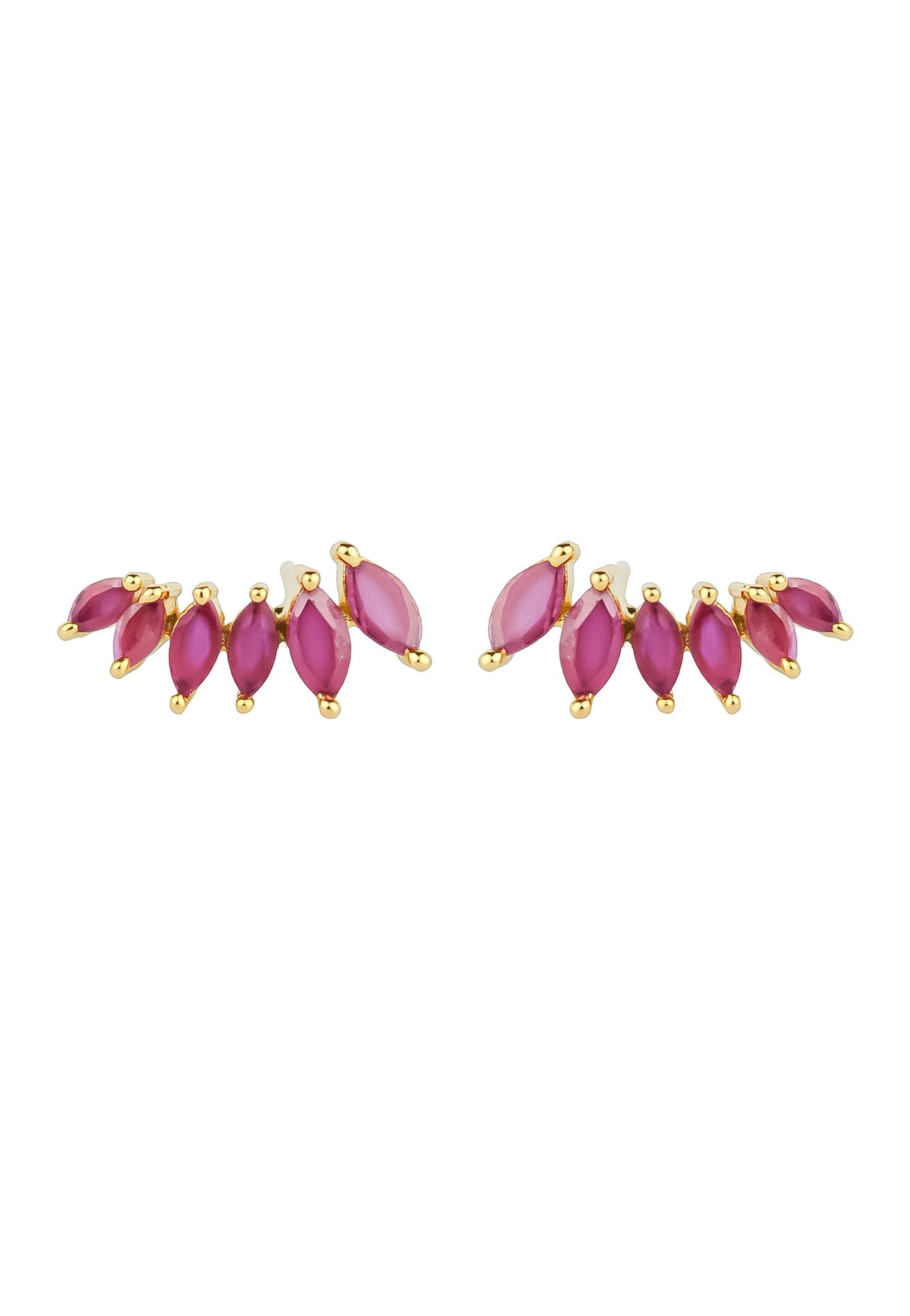 Elegant Stepping Stone Earrings, 18K gold-plated with zircon accents, lightweight and modern design for everyday wear.