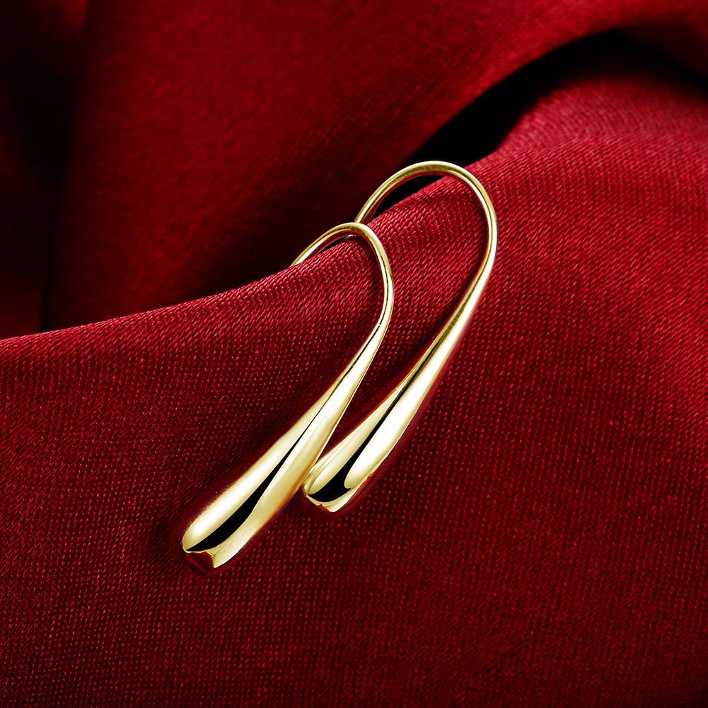 Sterling Silver Plated Waterdrop Hook Earrings in three colors, showcasing their elegant design and comfortable fit.