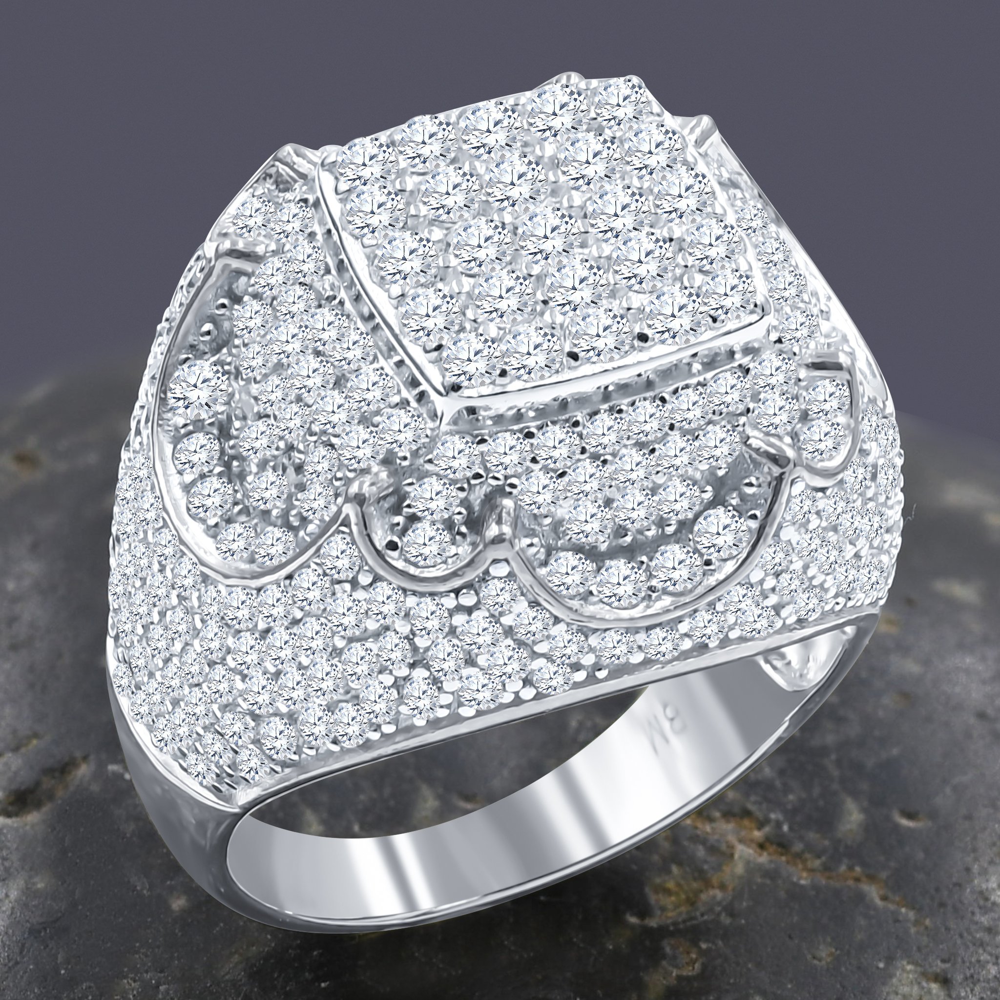 STEEZY Silver Ring featuring cubic zirconia stones set in 925 Sterling Silver, showcasing elegance and craftsmanship.