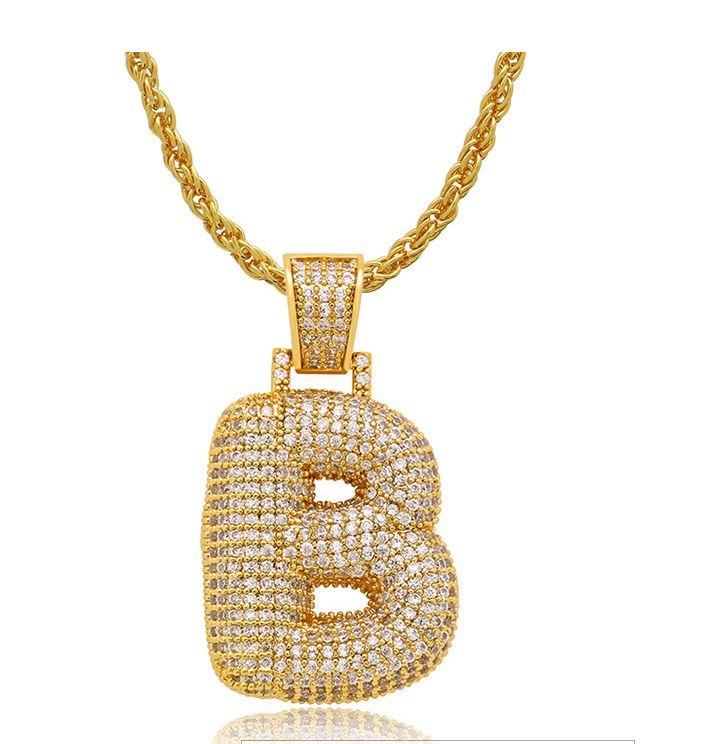 STILTR Steel Bubble Initial Necklace featuring a rhinestone-studded initial pendant on a 24-inch solid rope chain.