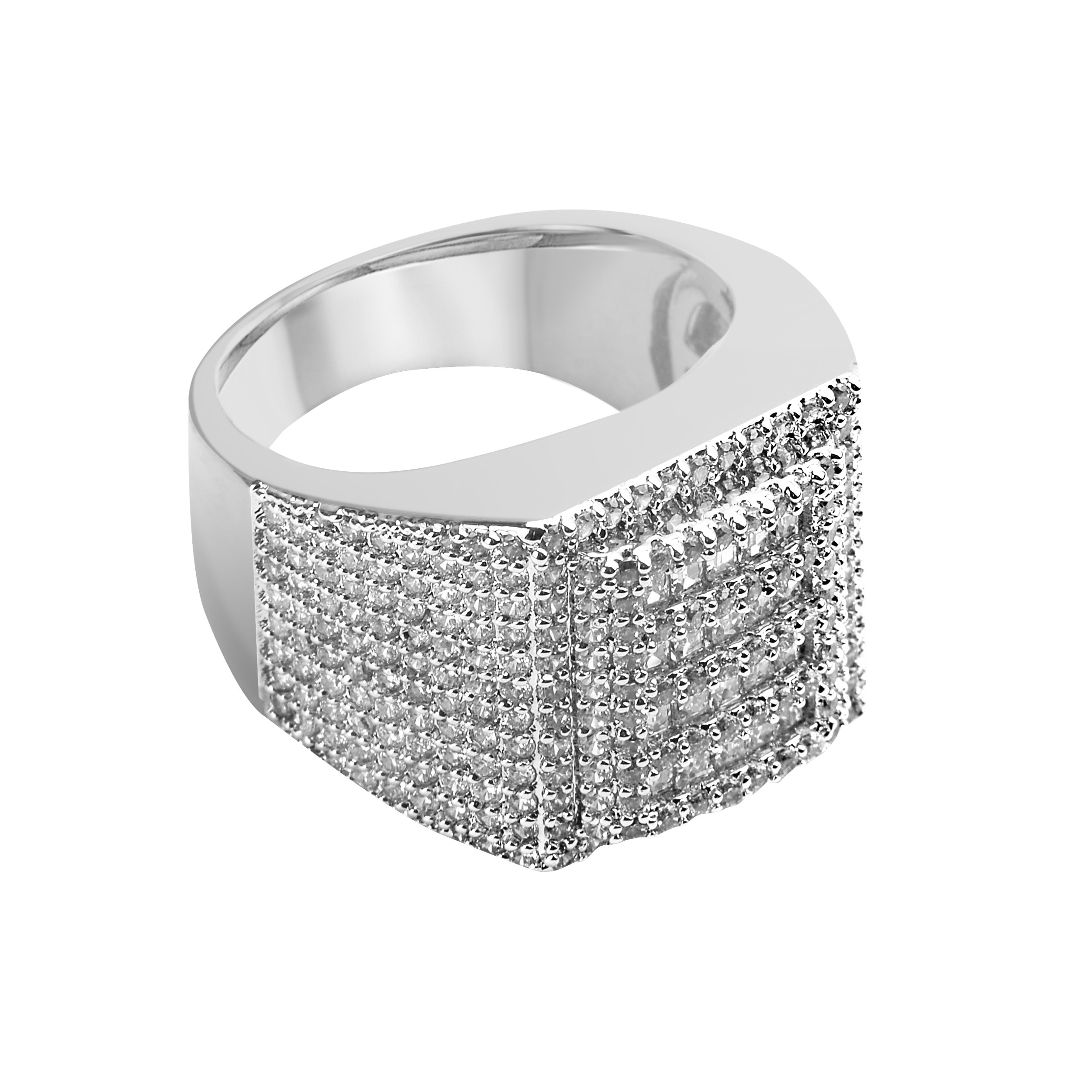 A beautiful STRIDE 925 Silver Ring featuring micro-pave CZ stones, showcasing its elegant design and high-quality craftsmanship.